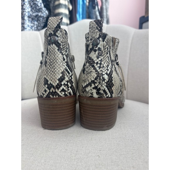 MIA‎ Women's Snakeskin Ankle Boots Side Zip Block Heel Pointed Toe Fashion - Picture 4 of 5